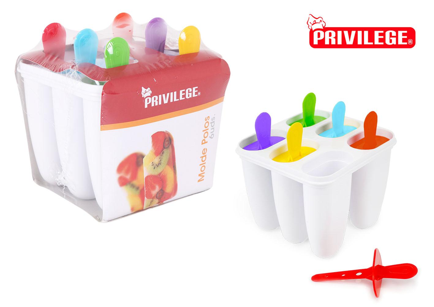 Privilege Molde para Polos, 6 Unidades, 12 x 13 x 12 cm (24 Unidades)