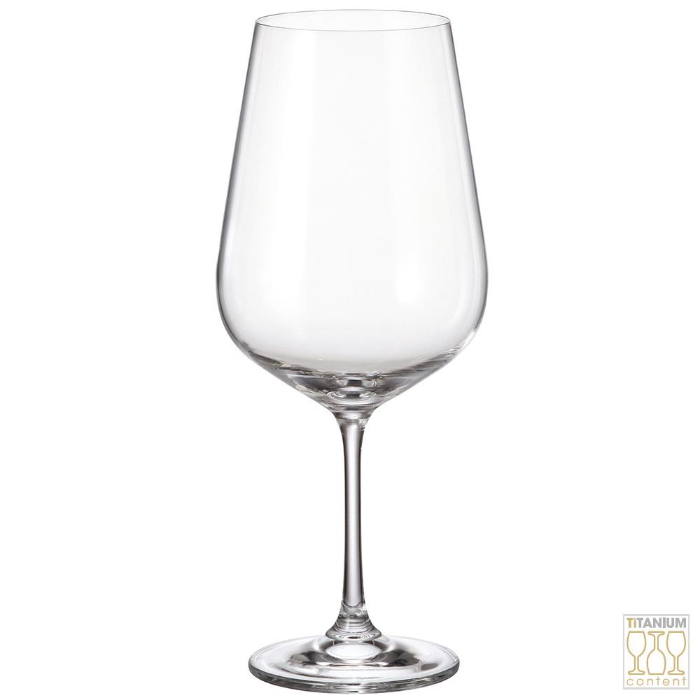 Crystalite Bohemia Copa de Vino Strix, Vidrio de Titanio, 850 ml, 25.5 cm Altura - Set de 6 Unidades, Apta Lavavajillas, Resistente