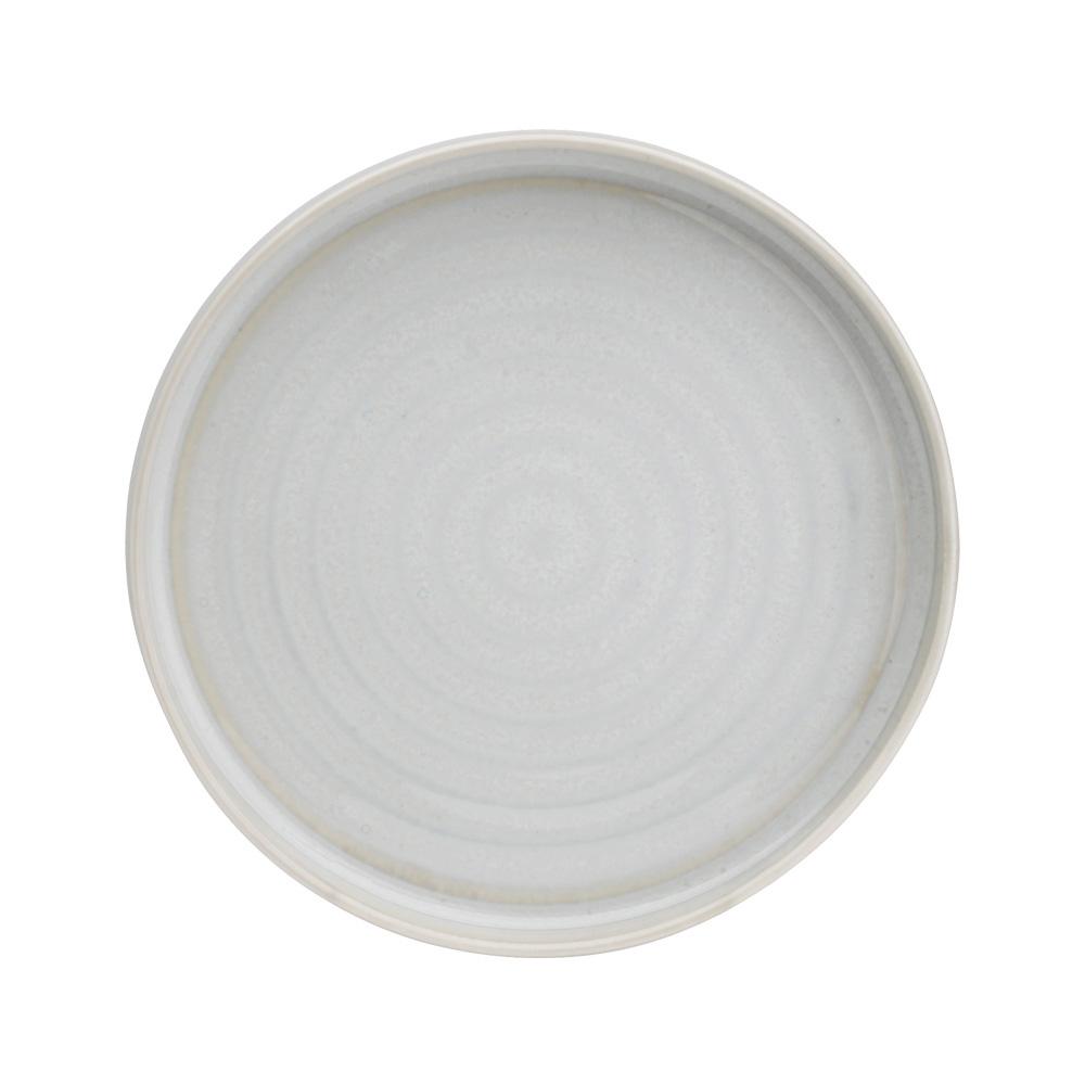 Avet Plato Postre Colección Silo Gris Perla 19 cm Set 3 Unidades con Relieve Círculos Concéntricos Acabado Brillante