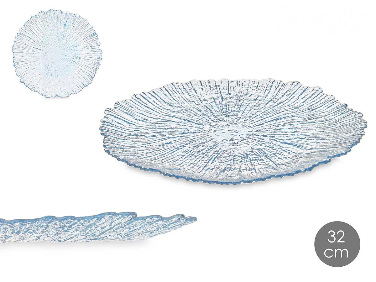 Vivalto Bajo Plato 32 cm Azul - Cristal (12 Unidades)