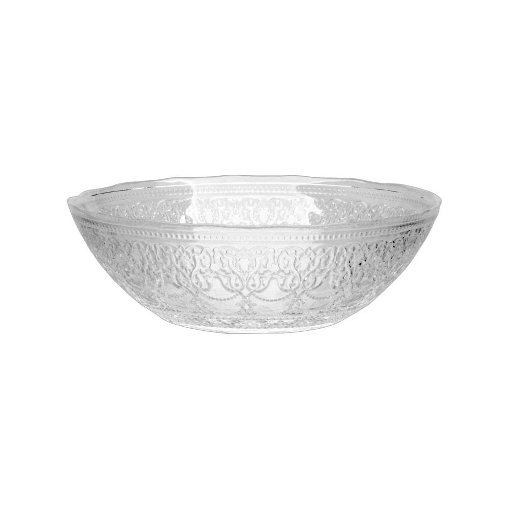 Avet Bol de Cristal con Relieve Exterior para Servir Colección Doge, 1 Litro, 20 cm Diámetro, 6.5 cm Altura - Pack 6 Unidades