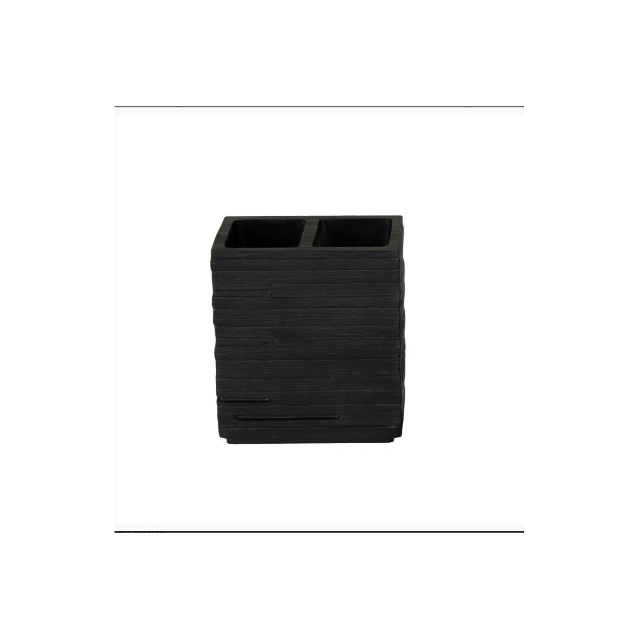 Vaso Portacepillos para Baño , de color Negro. Diseño de Madera, con estilo Moderno - Hogar y Más