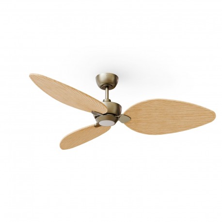 Ventilador de Techo Sulion Alma L Latón 3 palas Madera Clara Con luz