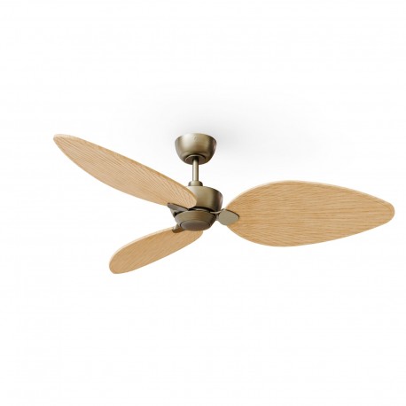 Ventilador de Techo Sulion Alma L Latón 3 palas Madera Clara Sin luz