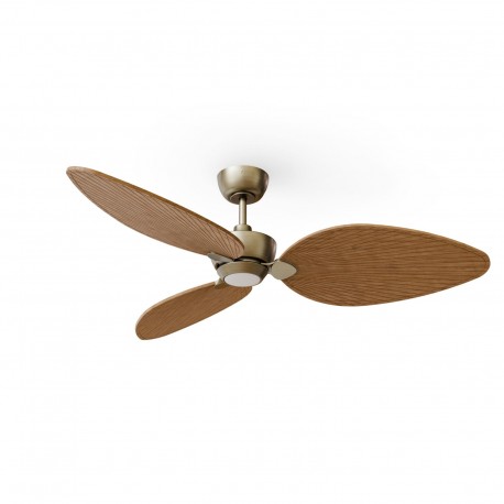 Ventilador de Techo Sulion Alma L Latón 3 palas Madera Media Con luz