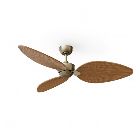 Ventilador de Techo Sulion Alma L Latón 3 palas Madera Media Sin luz
