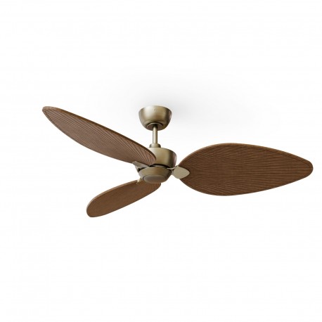 Ventilador de Techo Sulion Alma L Latón 3 palas Madera Oscura Sin luz