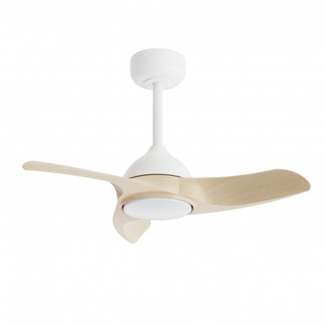 Ventilador de Techo Sulion Diehl S 76cm Blanco/Madera 3 palas Con luz