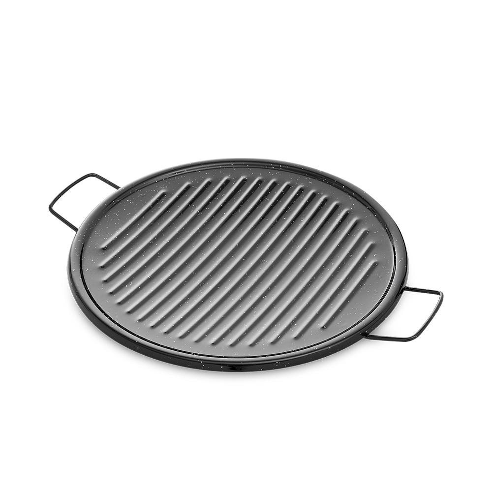 Vaello Asador Grill Esmaltado Ø36 cm, Acero Laminado, para Carnes, Pescados y Verduras