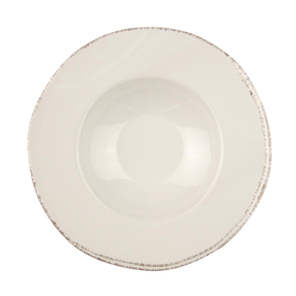 Le coq Plato de Pasta 28 cm, Juego de 6 Unidades de Gres, Colección Aetna, Pintado a Mano, Apto Lavavajillas y Microondas