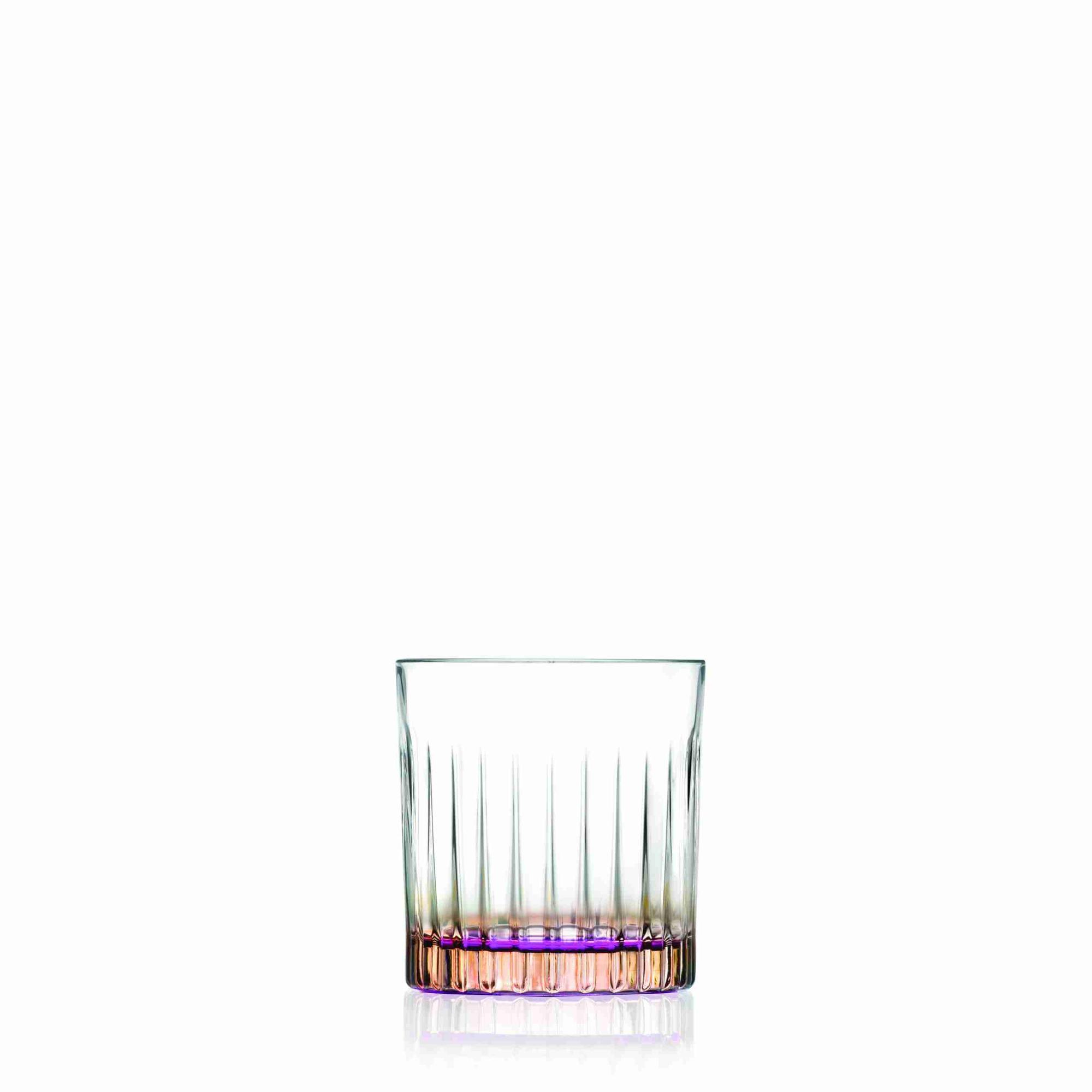 Rcr Cristalleria IT Juego de 6 Vasos Gipsy de Cristal con Base Naranja, 360 ml de Capacidad, Aptos para Lavavajillas