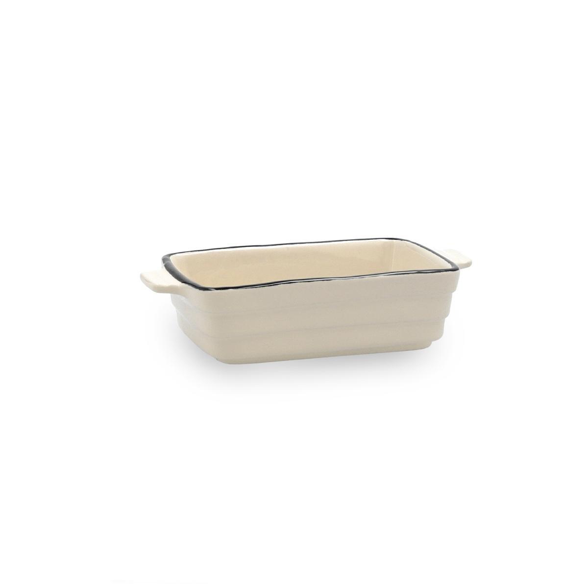 Quid Cazuela Rectangular Cocco de Gres para Horno, Microondas y Lavavajillas, 16x9x4 cm, Blanco (12 Unidades)