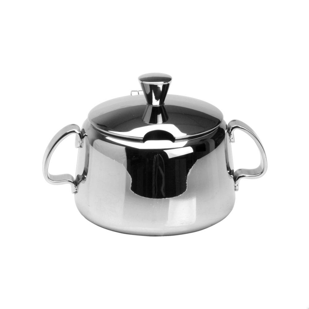 1946 Azucarero de Acero Inoxidable 18/10 Colección Aniversario - 350g, Tapa Bisagra con Muesca y Asas Laterales