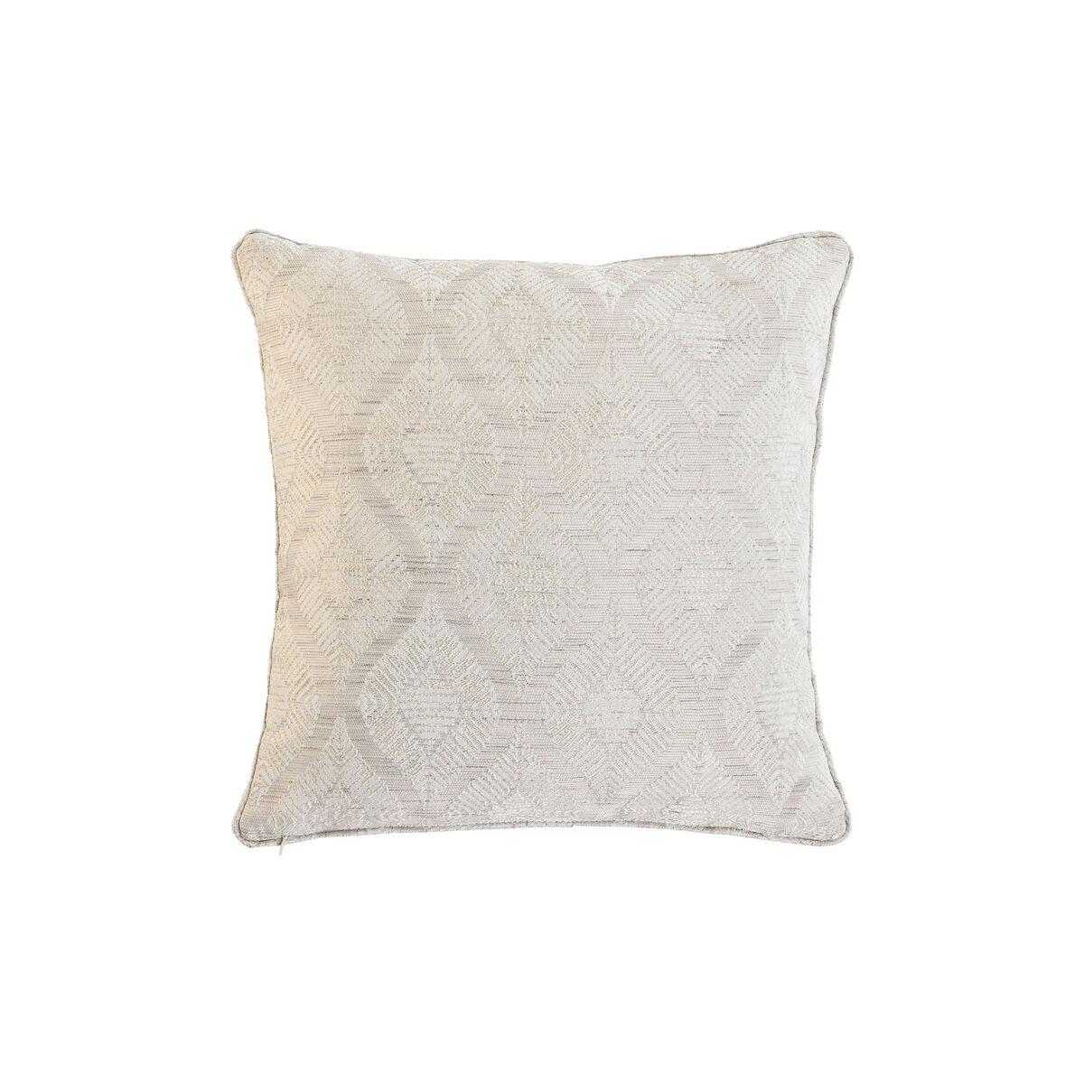 DKD Home Decor Jaquard1 23 Cojín Tradicional Beige Poliéster Tejido Jaquard 420gr 45x45 cm con Cremallera