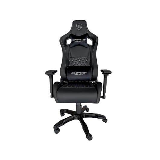 Keep Out Silla Gaming Hammer Black Silver con Cojines Cervical y Lumbar