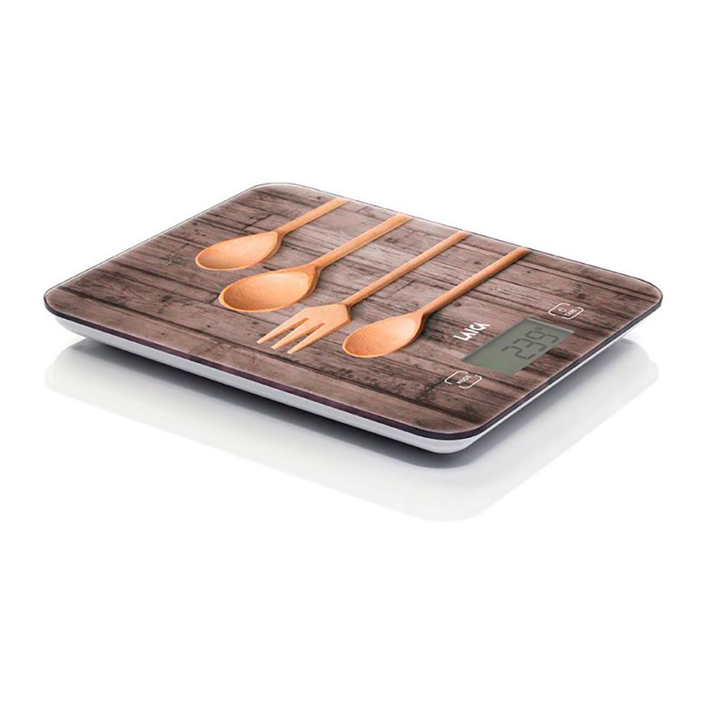 Laica Báscula Electrónica de Cocina KS5010, Diseño Cucharas de Madera, 10 kg