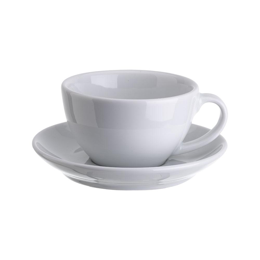 Avet Taza de Té con Plato de Porcelana Colección Bianca 180 ml - Juego de 6 Unidades