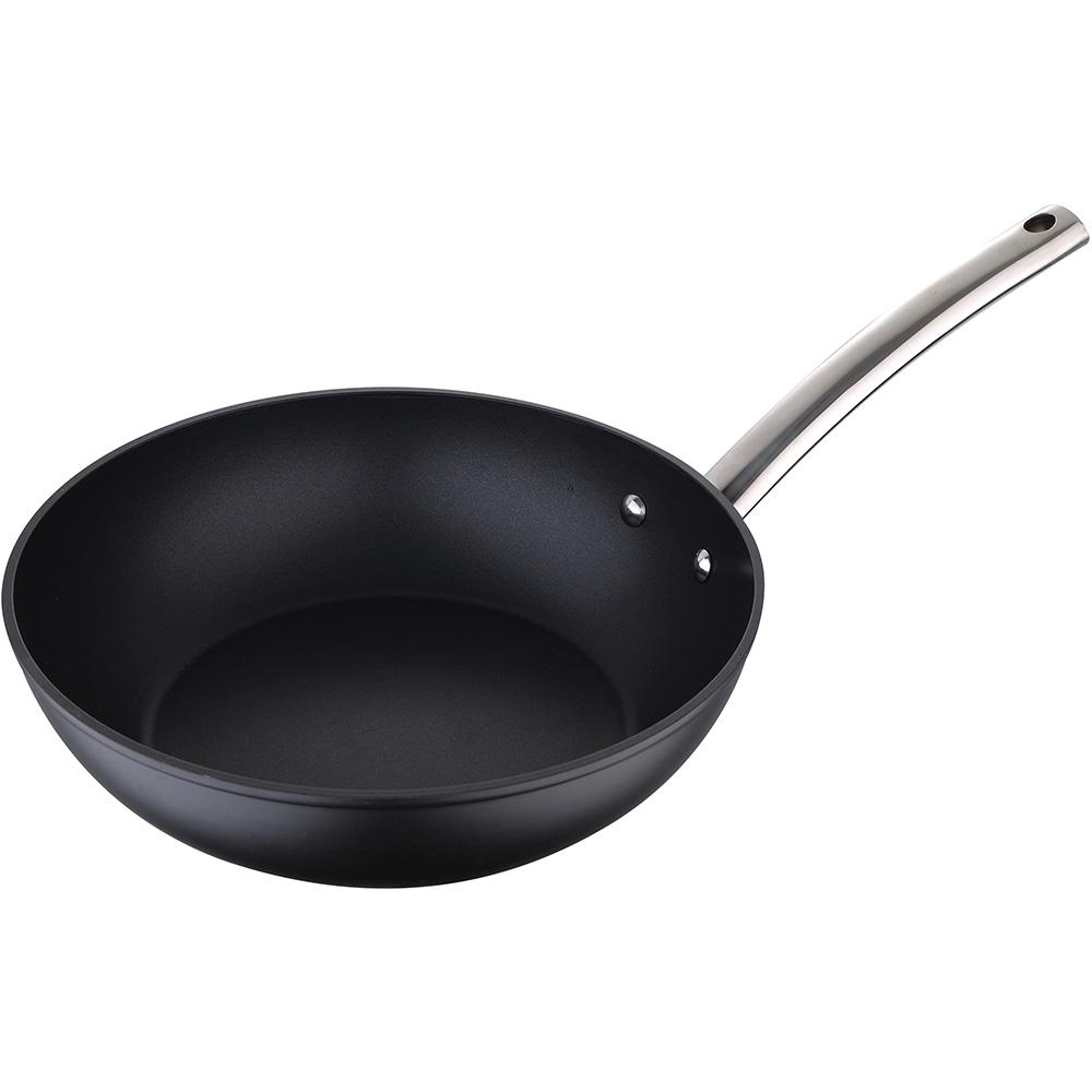 Masterpro Wok Foodies Bgmp-3558 de aluminio forjado con antiadherente Quantanium y base full induction, Ø28x7,2 cm