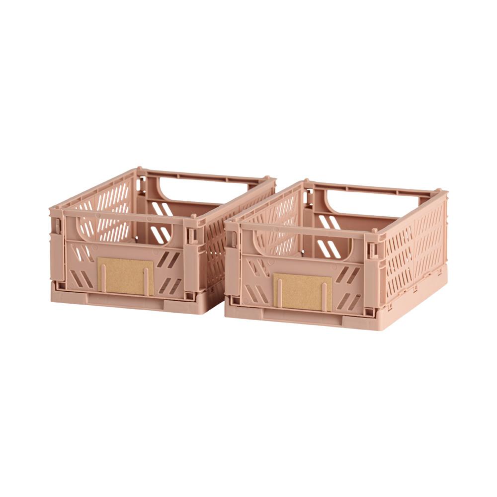 Day Caja almacenaje plegable 25x16.5x10cm, set 2 piezas, color arena, 3.3 l, hasta 10 kg