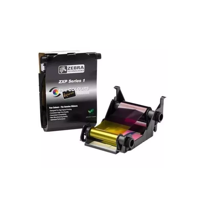 Zebra - Ribbon de Colores Y/M/C/K/O para 100 Impresiones de Alta Calidad ZXP1 S